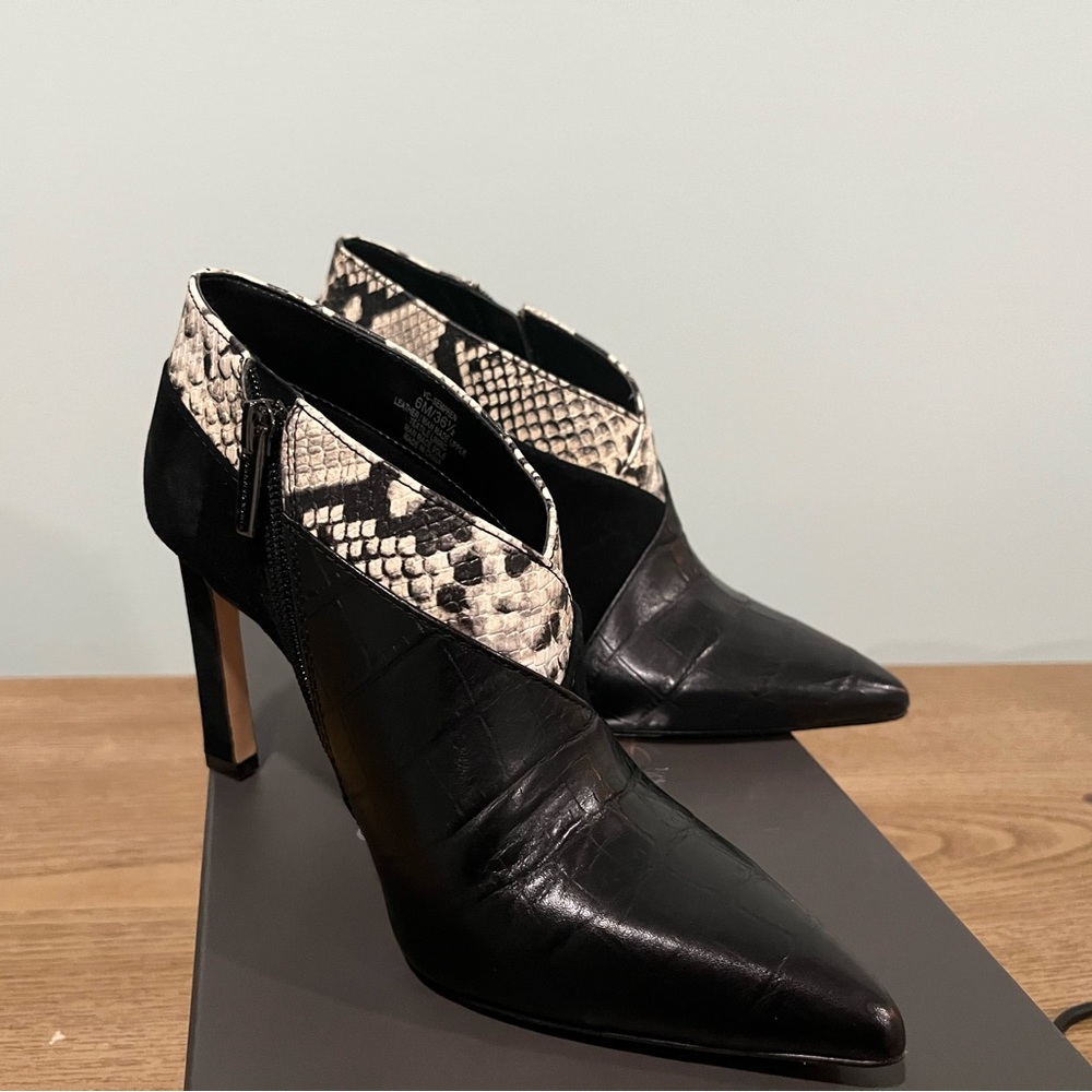 Leather and suede Booties